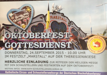 Plakat des Oktoberfestgottesdienstes 2015